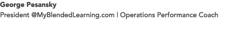 George Pesansky President @MyBlendedLearning.com | Operations Performance Coach