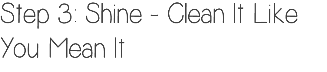 Step 3: Shine Clean It Like You Mean It
