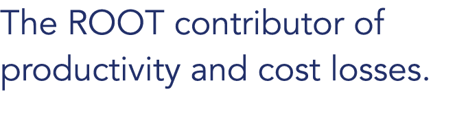 The ROOT contributor of productivity and cost losses. 