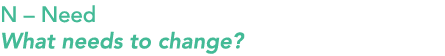 N – Need What needs to change?