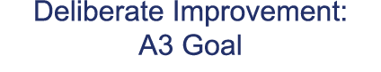 Deliberate Improvement: A3 Goal