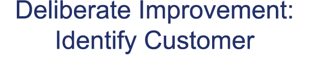 Deliberate Improvement: Identify Customer