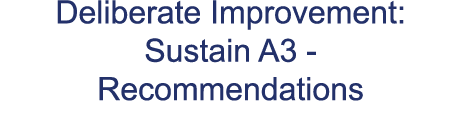 Deliberate Improvement: Sustain A3 Recommendations