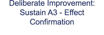 Deliberate Improvement: Sustain A3 Effect Confirmation